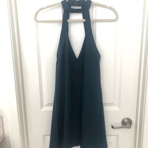 NWT Dark Teal Cut Out Halter Dress